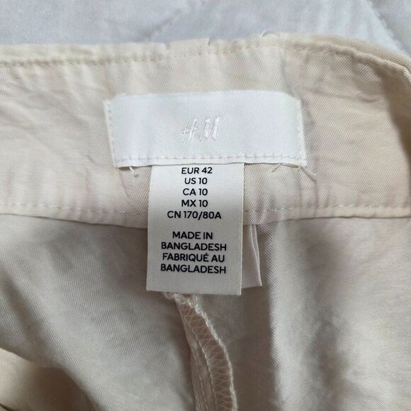 EUC LIKE NEW H&M CREAM CARGO STRAIGHT PANTS SIZE 10 / M WOMENS - Picture 11 of 14